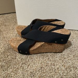 Lucky Brand Navy Blue Wedges
